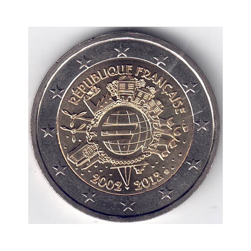 2012. 2 Euros Francia "X Aniversario"