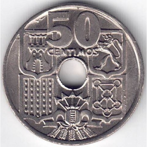 1963*63. 50 Centimos Fanco