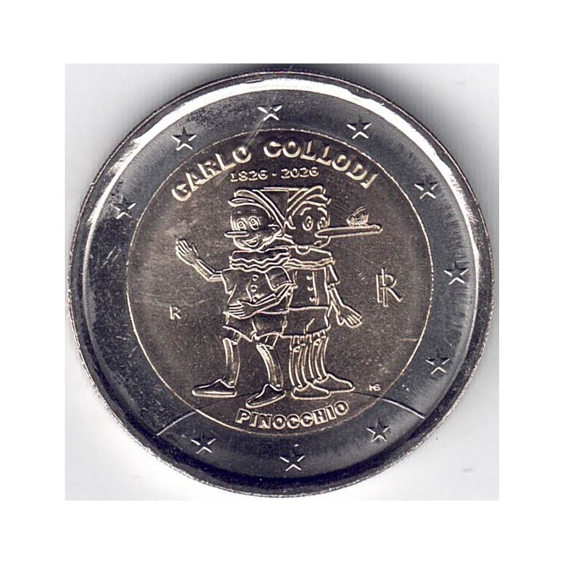 2026. 2 Euros Italia. Pinocho