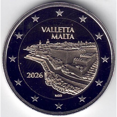 2026. 2 Euros Malta. La Valeta proof
