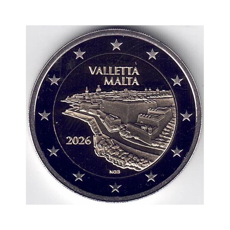 2026. 2 Euros Malta. La Valeta proof