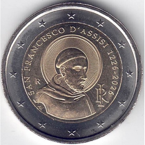 2026. 2 Euros Italia. Francisco de Asis