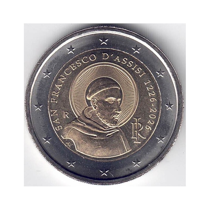 2026. 2 Euros Italia. Francisco de Asis