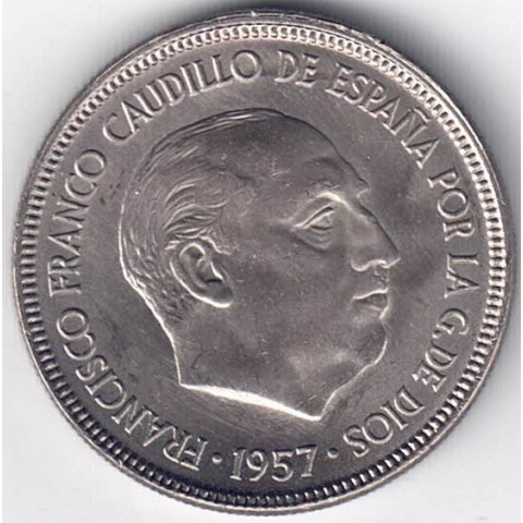 1957*64. 5 Pesetas Franco