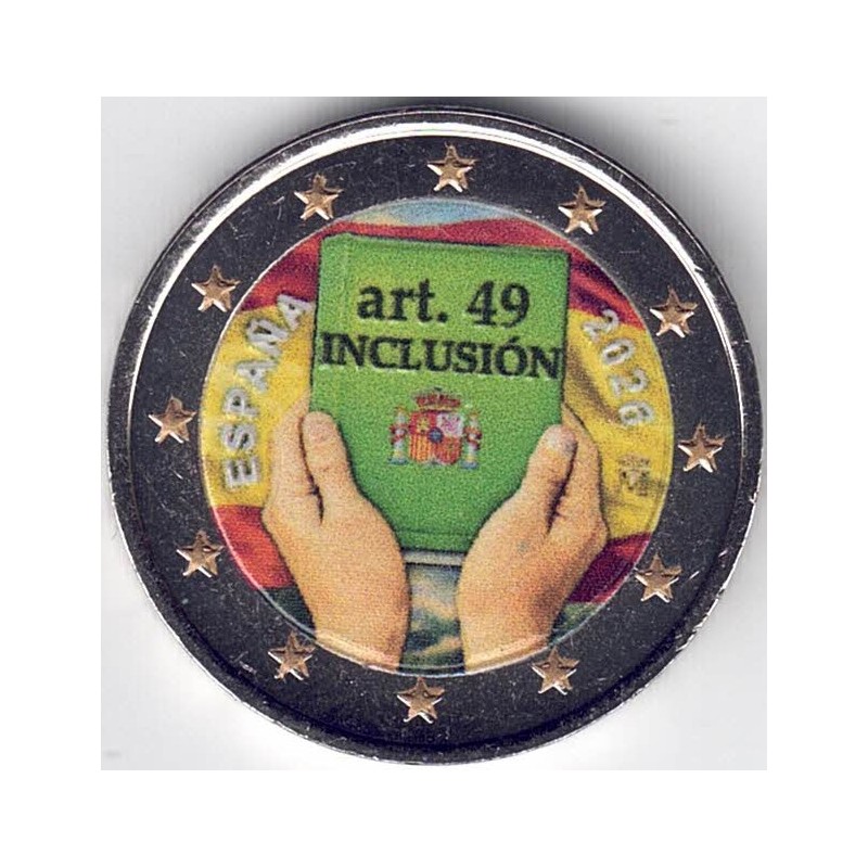 2026. 2 Euros España. Inclusion color