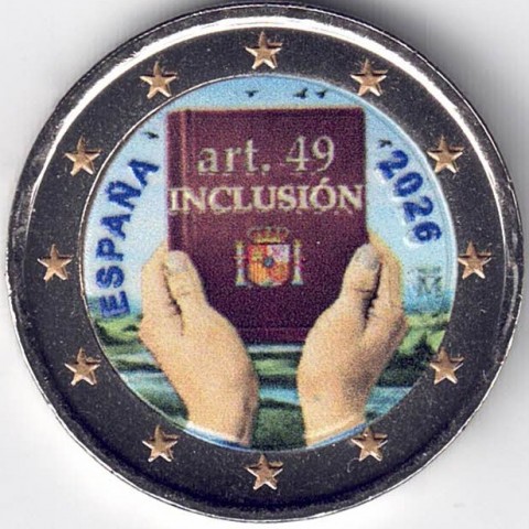 2026. 2 Euros España. Inclusion color
