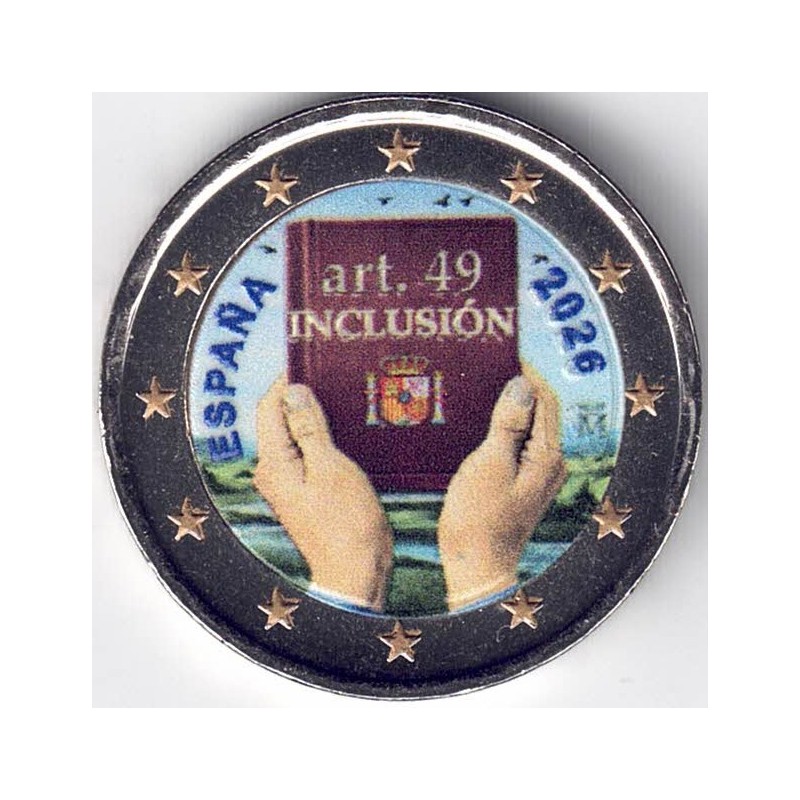2026. 2 Euros España. Inclusion color
