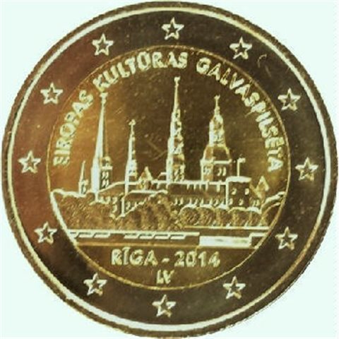 2014. 2 Euros Letonia "Riga"