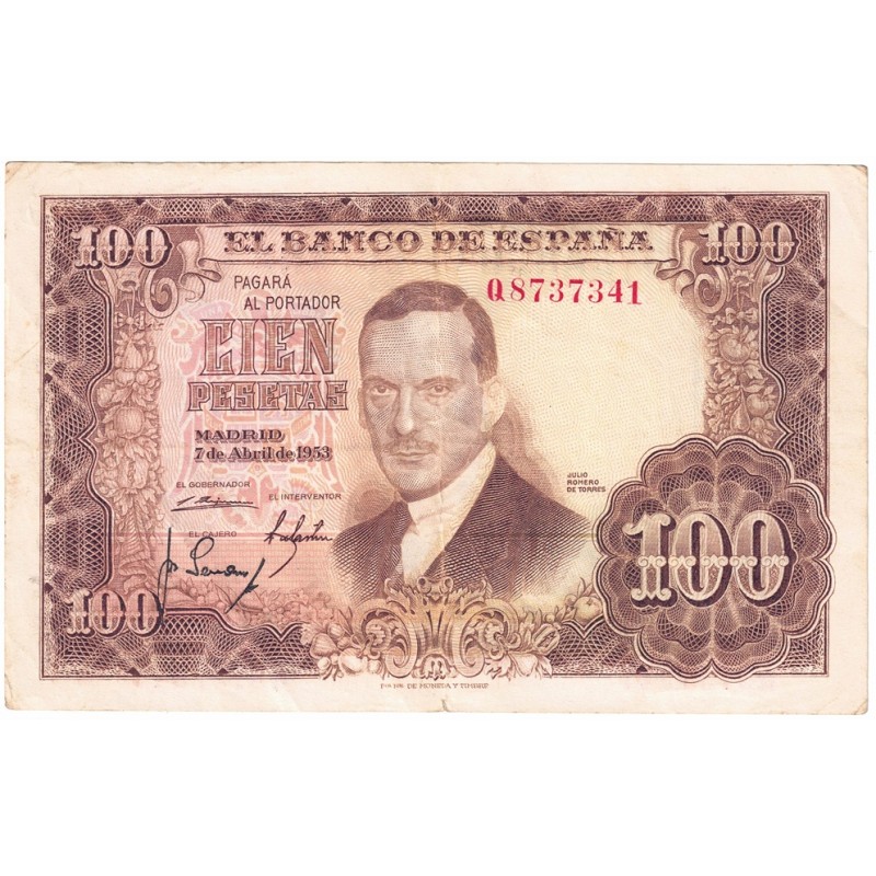1953. 100 Ptas Julio Romero de Torres