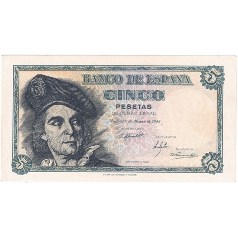 1948. 5 Ptas Juan Sebastian Elcano