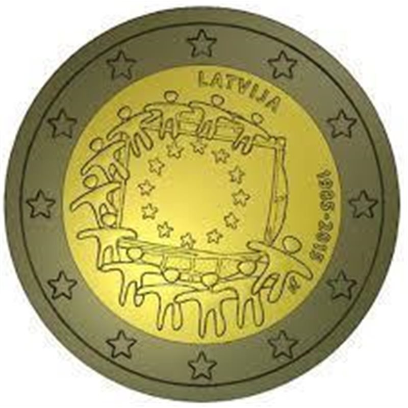 2015. 2 Euros Letonia "Bandera"