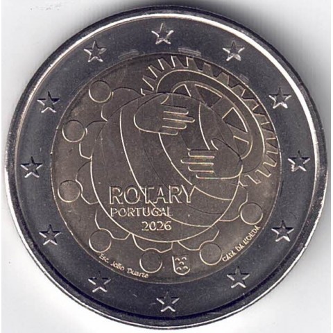 2026. 2 Euros Portugal. Rotary