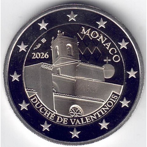 2026. 2 Euros Monaco. Valentinois