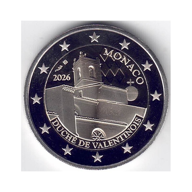 2026. 2 Euros Monaco. Valentinois