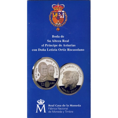 2004. Cartera 12 euros España "Boda Príncipes"