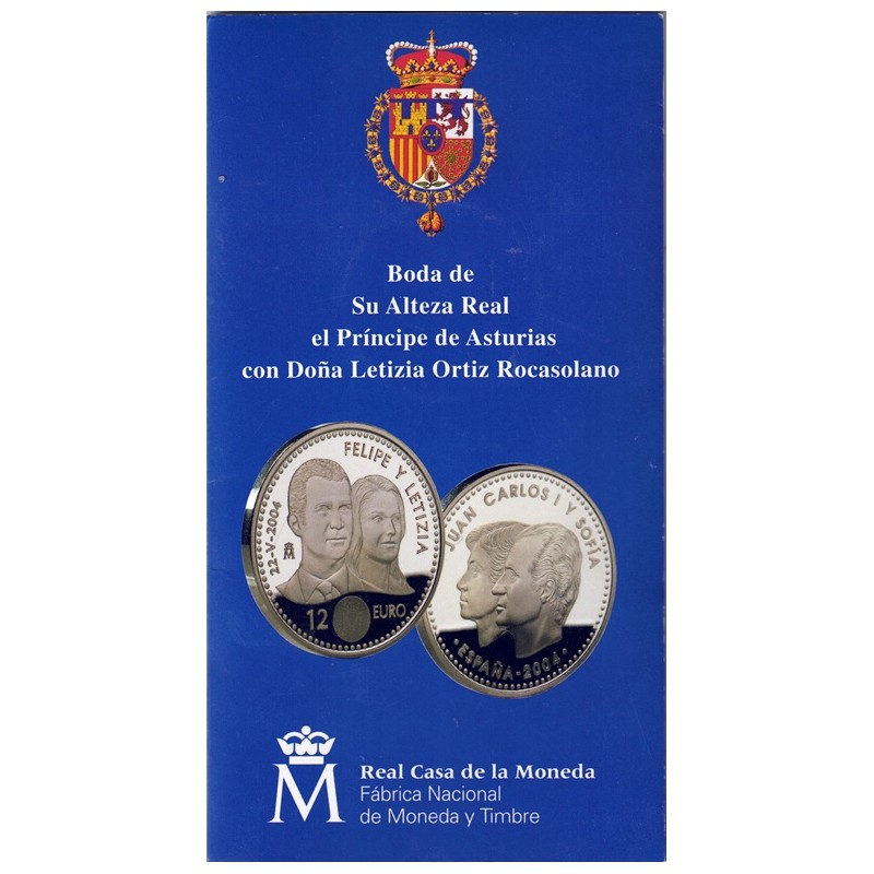 2004. Cartera 12 euros España "Boda Príncipes"