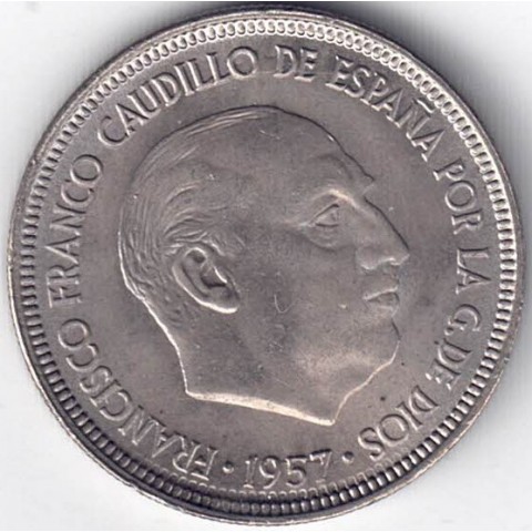 1957*65. 5 Pesetas Franco