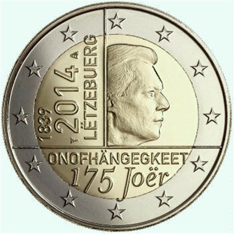 2014. 2 Euros Luxemburgo "Independencia"