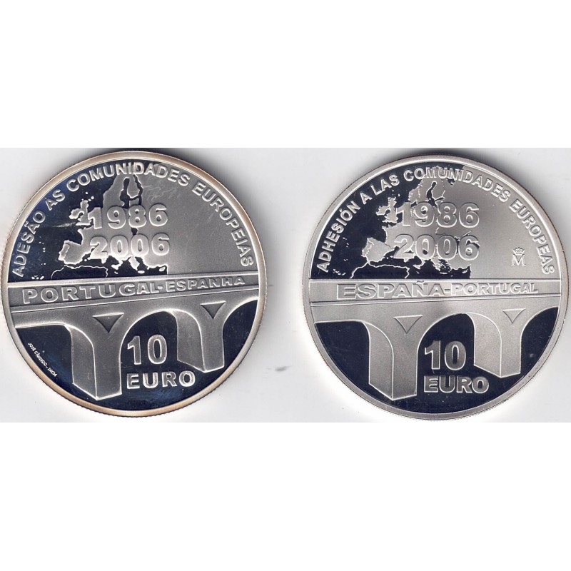 2006. XX Aniv. adhesión Portugal y España. Estuche conjunto