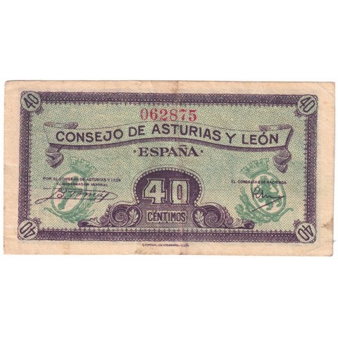 1936. 40 Céntimos Asturias y León