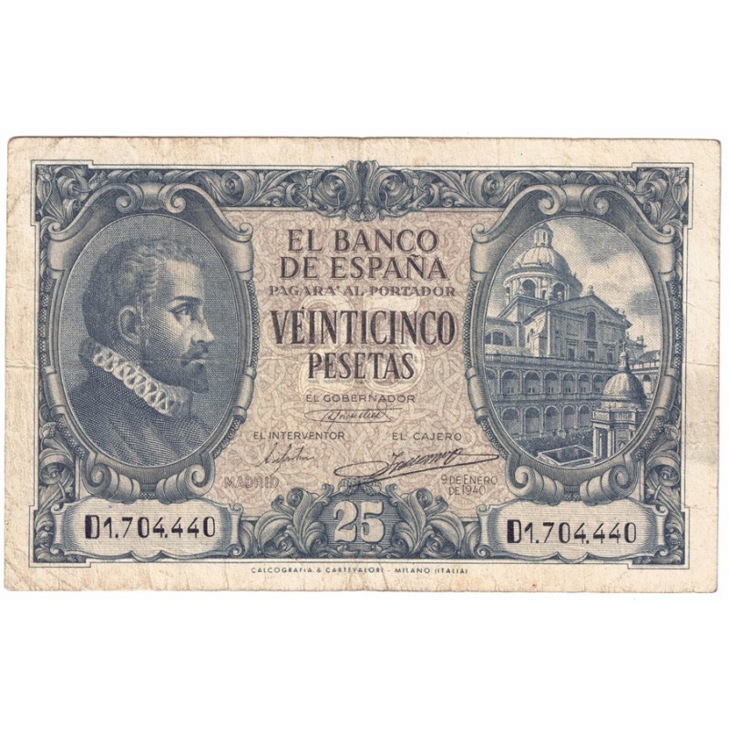1940. 25 Ptas Juan de Herrera