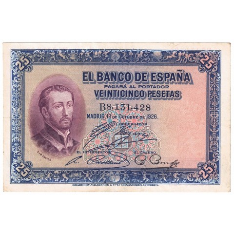 1926. 25 Ptas San Francisco Javier