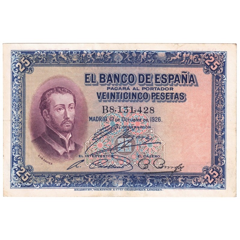 1926. 25 Ptas San Francisco Javier