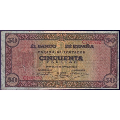 1938. 50 Ptas Burgos