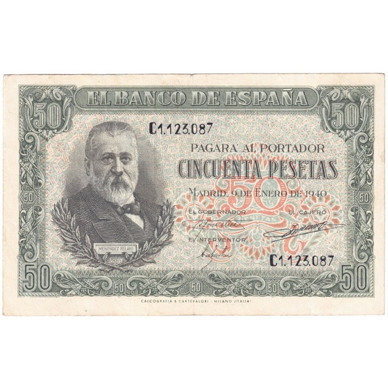1940. 50 Ptas Menéndez y Pelayo