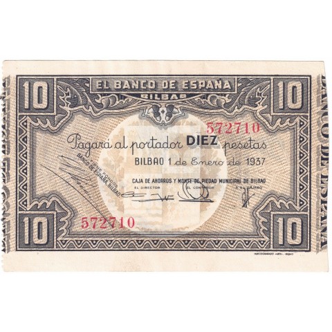 1937. 10 Ptas Banco España (Bilbao)