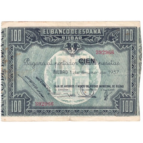 1937. 100 Ptas Banco España (Bilbao)
