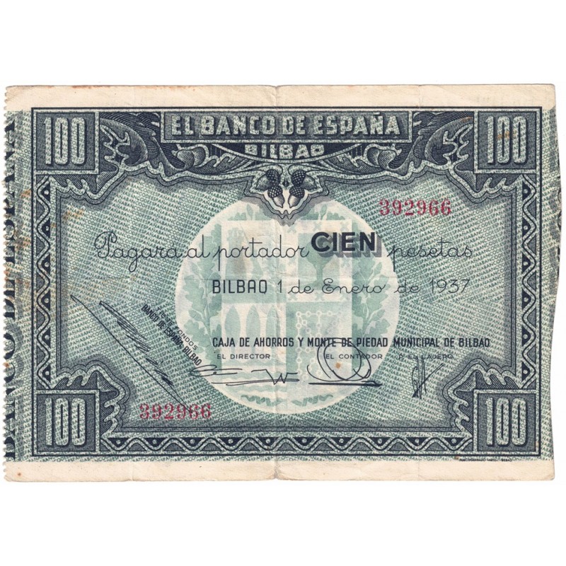 1937. 100 Ptas Banco España (Bilbao)