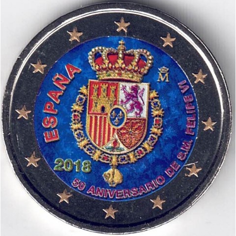 2018. 2 Euros España "50 Aniversario Rey" color
