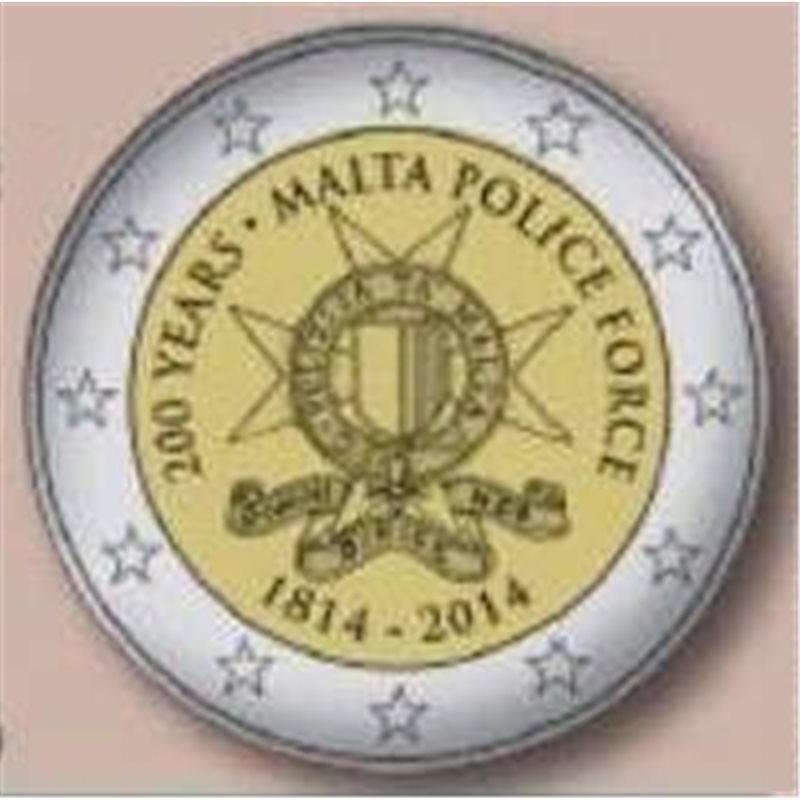 2014. 2 Euros Malta "Aniv. Policia"