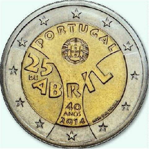 2014. 2 Euros Portugal "Claveles"