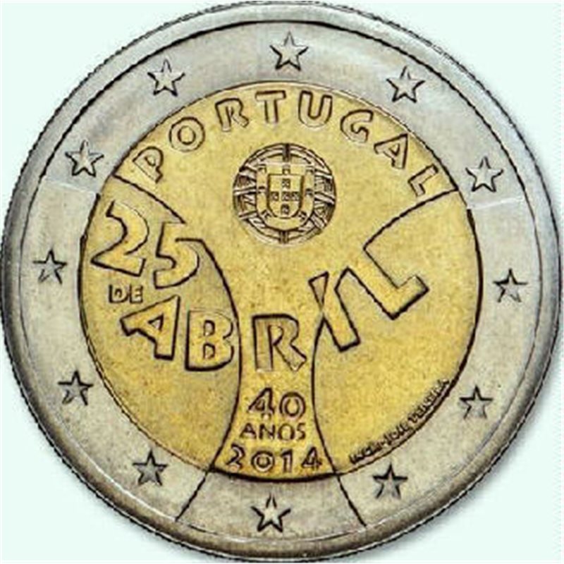 2014. 2 Euros Portugal "Claveles"