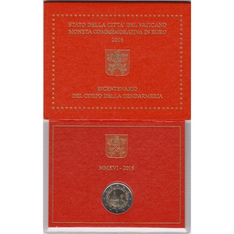 2016. 2 Euros Vaticano "Gendarmería"